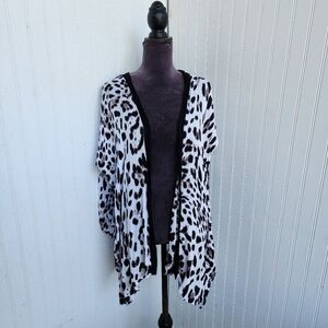 Roffe Anthropologie Women's Leopard Open Front Kimono One Size Soft Viscose  OS